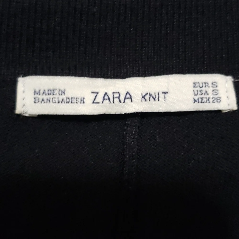 ZARA Black 3/4 Sleeve Pocketed Knit Cardigan, Size S - Picture 6 of 11